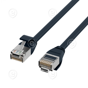 RJ45 Patch cable U/FTP, Cat.6A, Raw cable TPE 4,0mm ultraflex, 0,25m, black